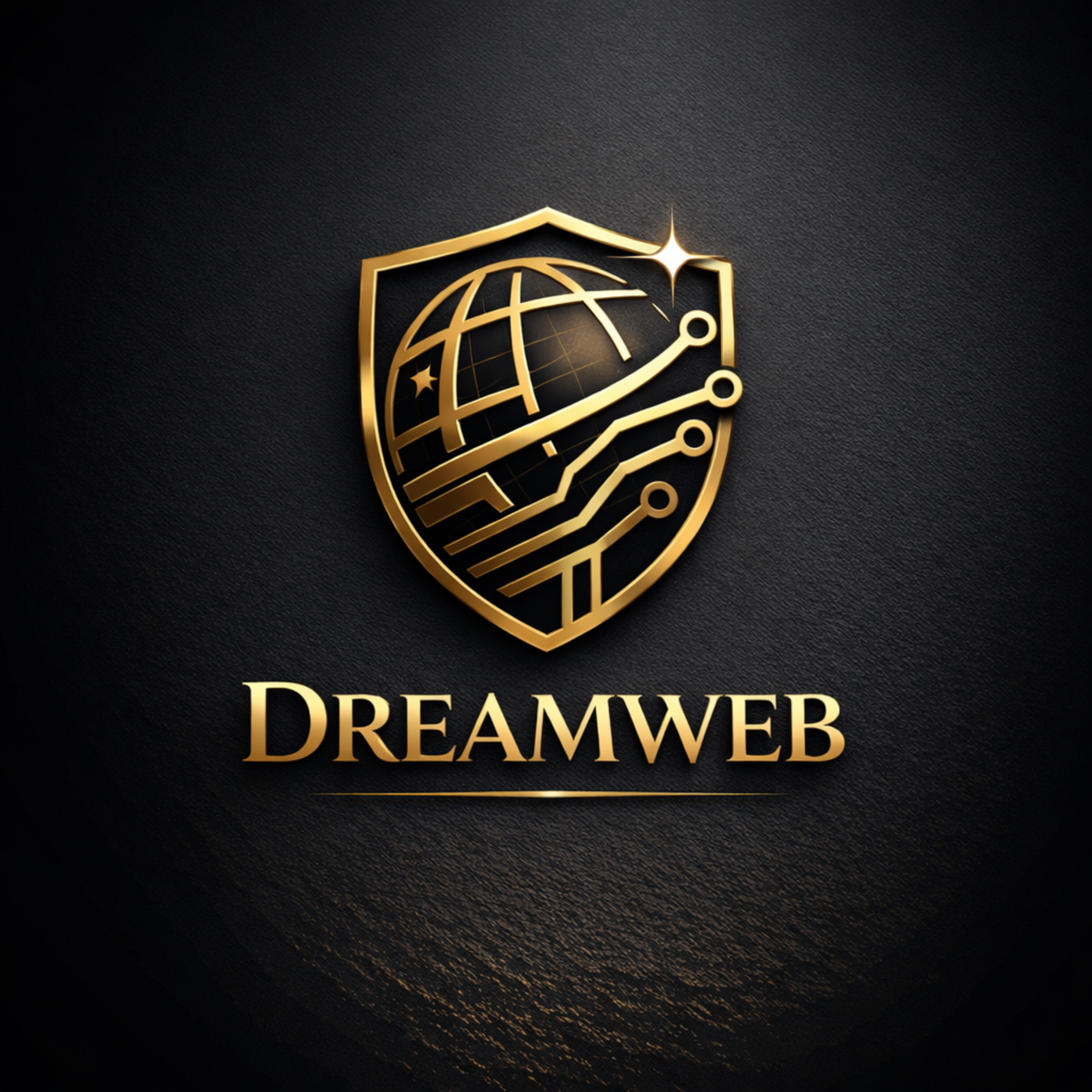 Logo premium de Dreamweb sobre fondo oscuro